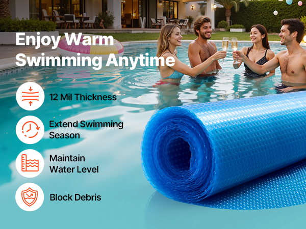 Telo Copertura Piscina Rotonda Well2wellness Ø 3,50-3,60 M - 180 G/m², Invernale Ed Estiva, Con Tiraggio