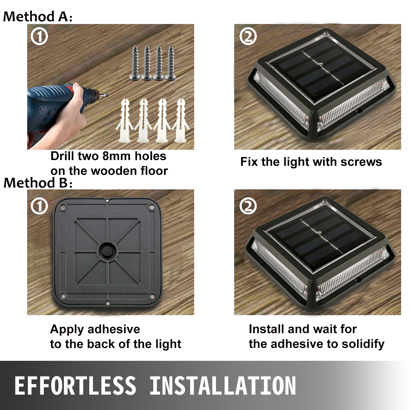 Solar Deck Lights Driveway Lights 12 Pcs Solar Driveway Lights Deck Solar Lights VEVOR US