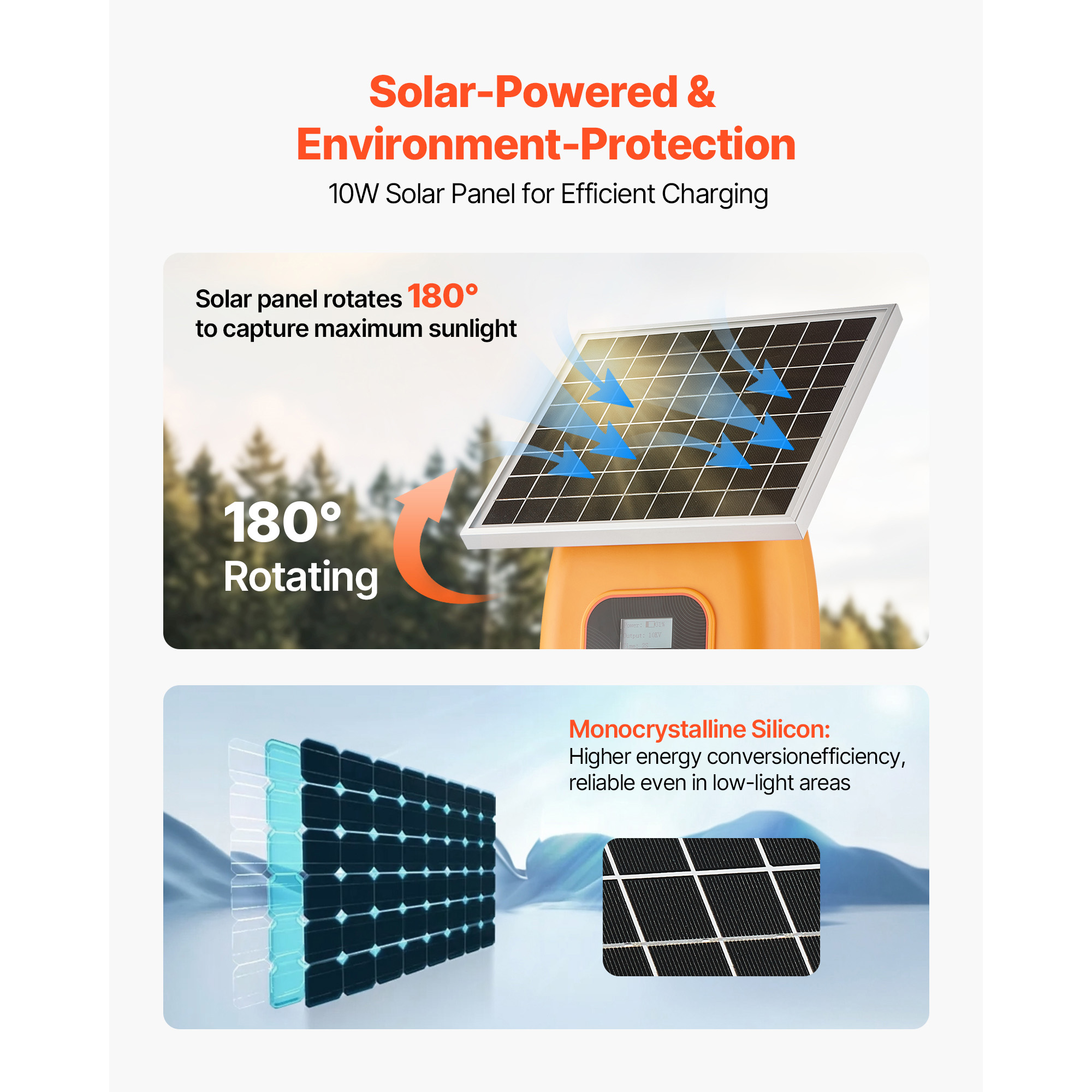 Uimoso 0.3J 0.6J 1.0J Solar Electric Fence Charger for Livestock Energizer Fence 4