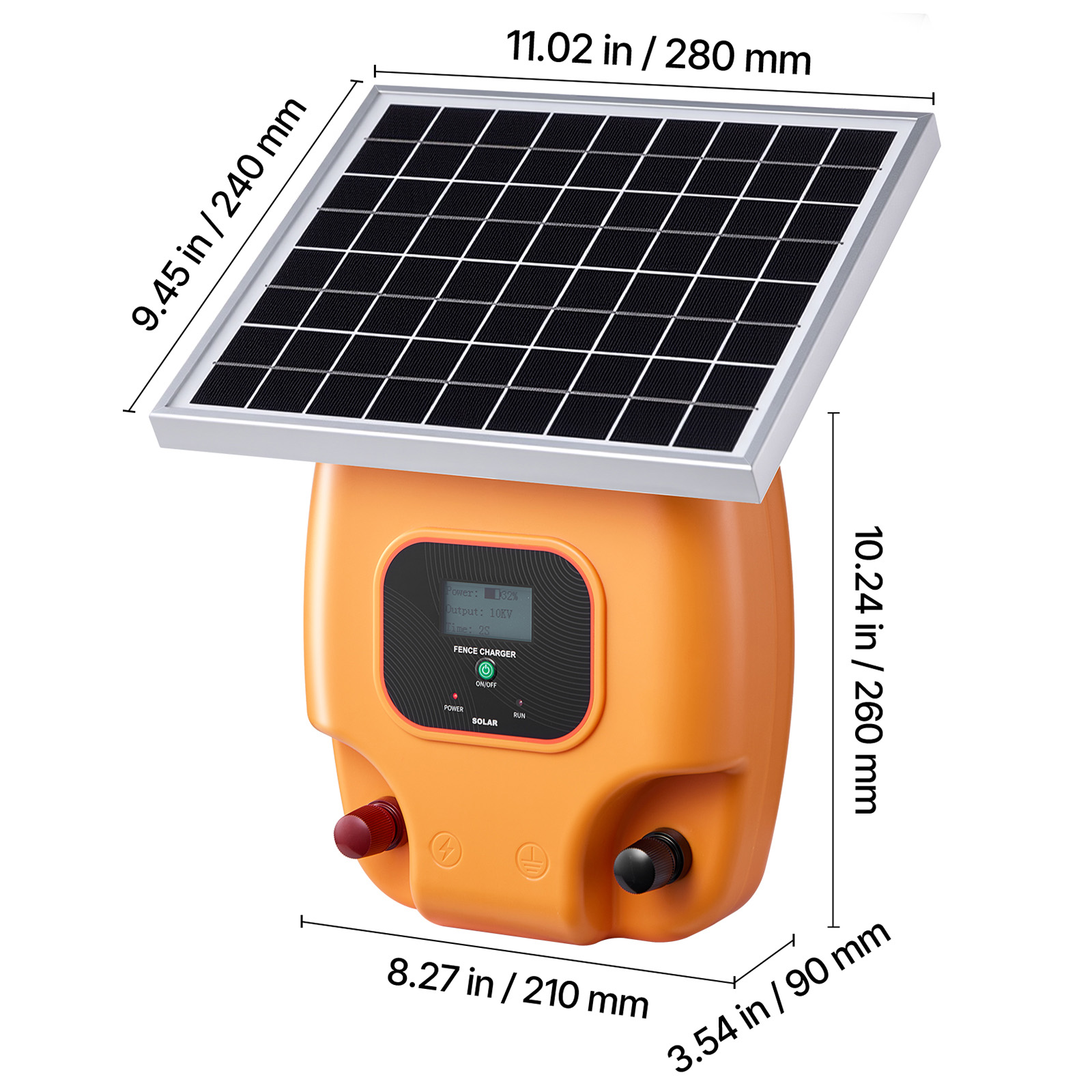 Uimoso 0.3J 0.6J 1.0J Solar Electric Fence Charger for Livestock Energizer Fence 8