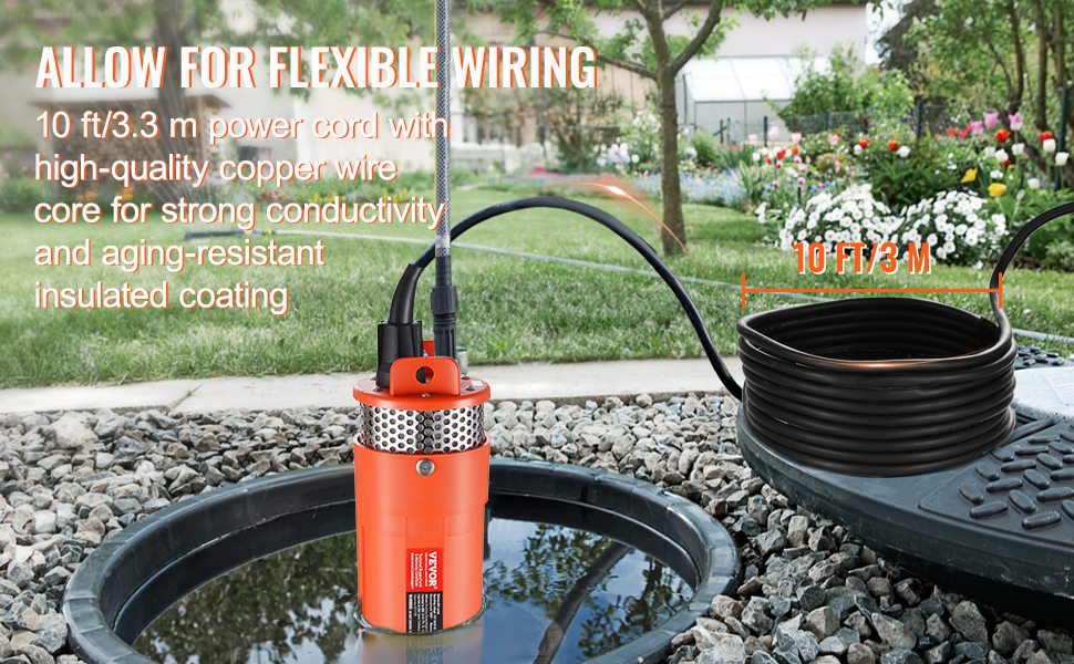 VEVOR Solar Wasserpumpe, 12 V DC, 96 W, Tiefbrunnenpumpe, max