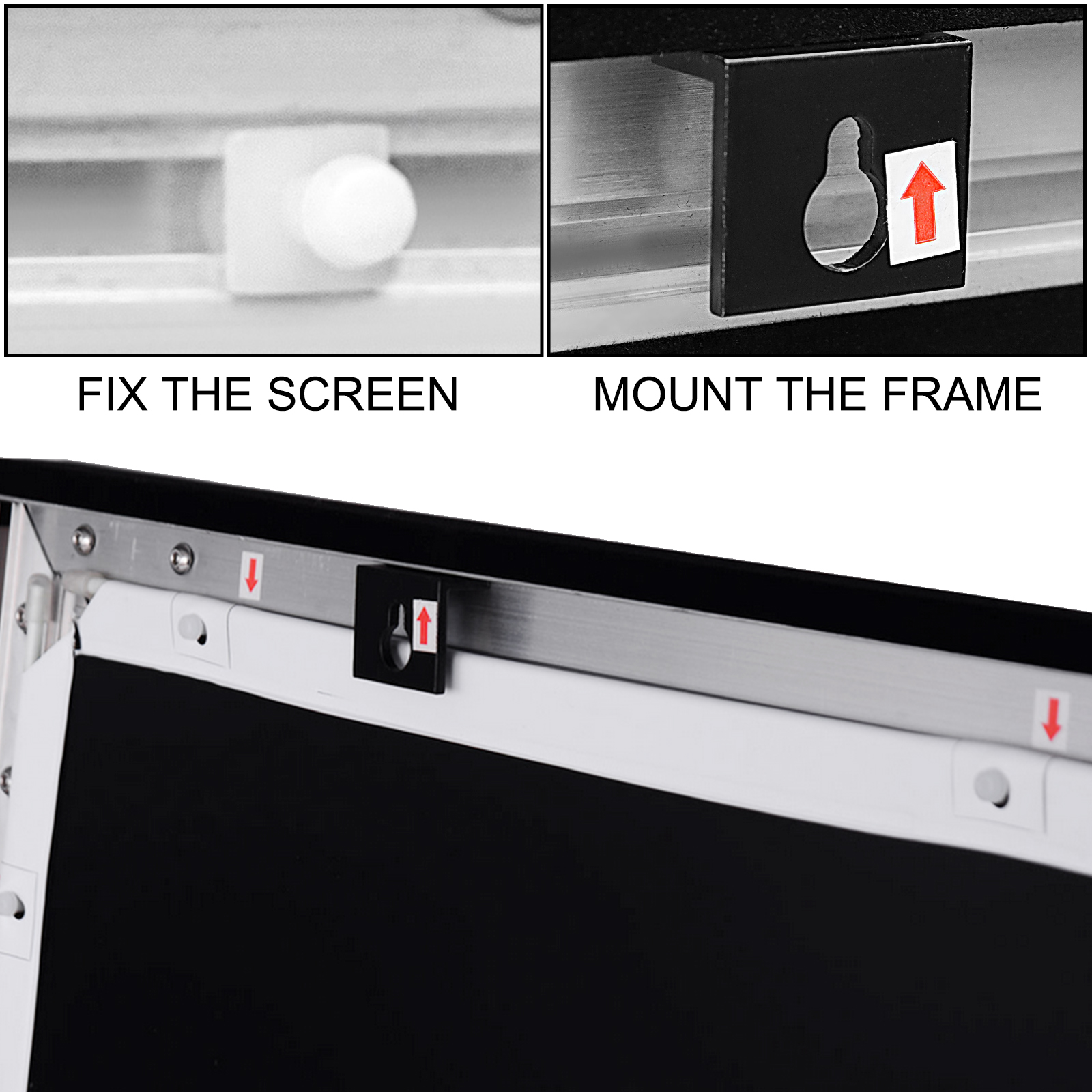 Pantalla de proyección montada en la Pared Pantalla de película portátil de  60 Pantalla de proyector Enrollable Manual 4K HD 16:9 Pantalla de  proyección móvil para Interiores y Exteriores (t : 