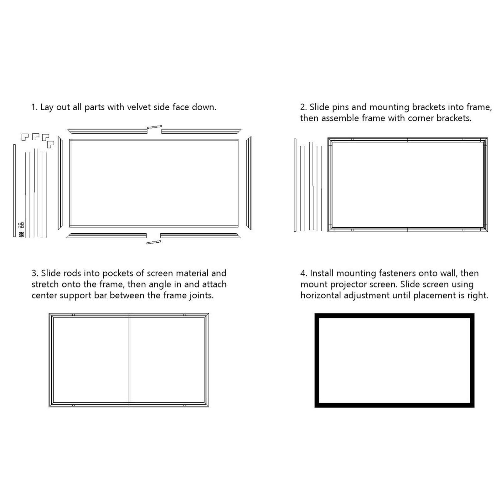 VEVOR 100"-155" Projector Screen 16:9 HD 4K Home Theatre 3D Aluminum & PVC - Picture 69 of 132