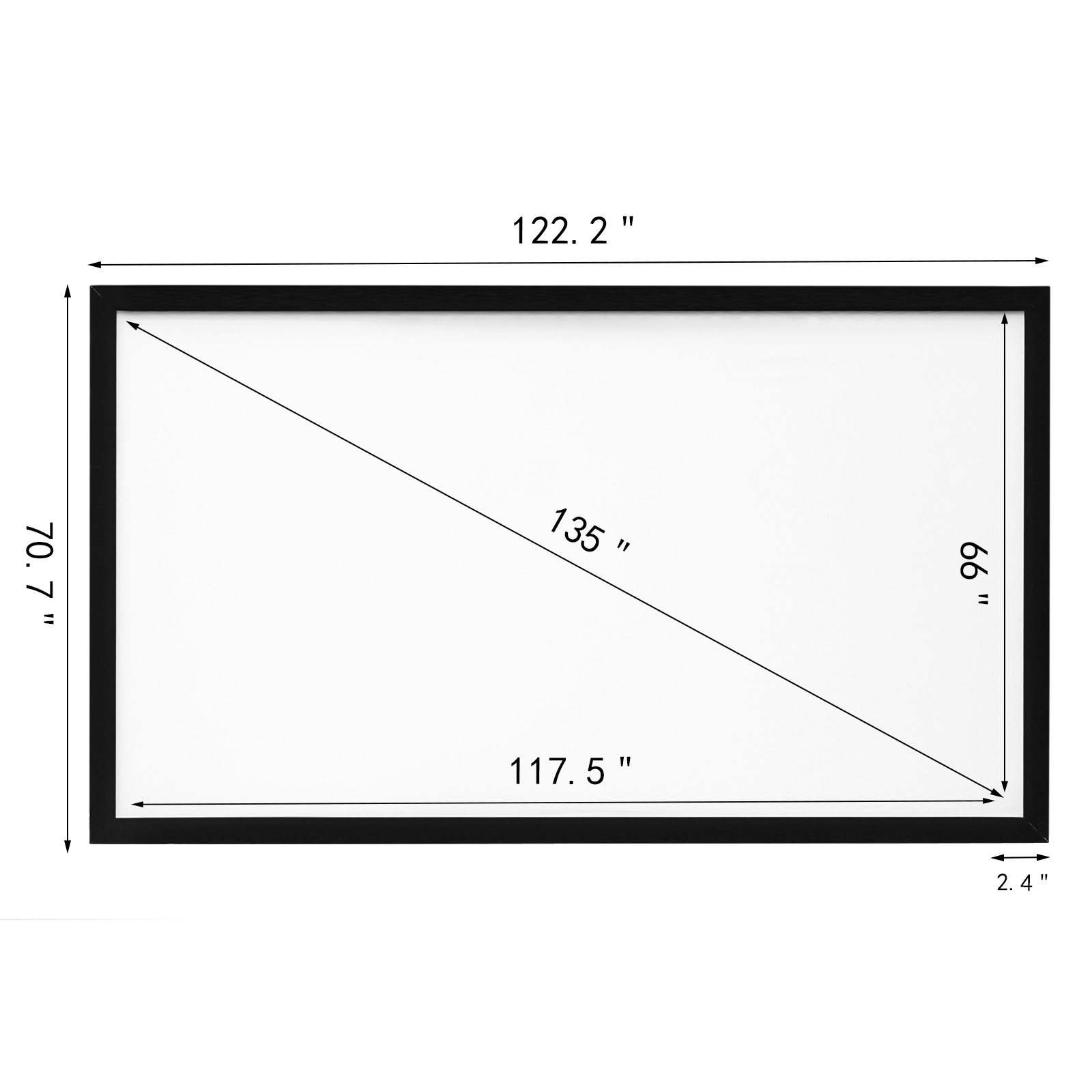 VEVOR 100"-155" Projector Screen 16:9 HD 4K Home Theatre 3D Aluminum & PVC - Picture 92 of 132