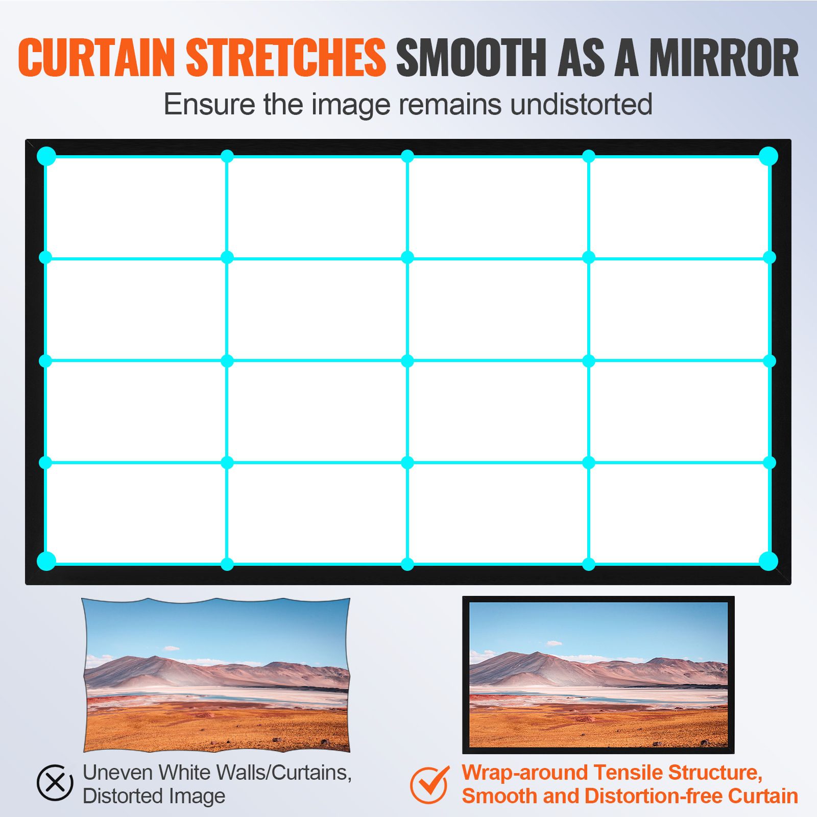 VEVOR 100"-155" Projector Screen 16:9 HD 4K Home Theatre 3D Aluminum & PVC - Picture 124 of 132