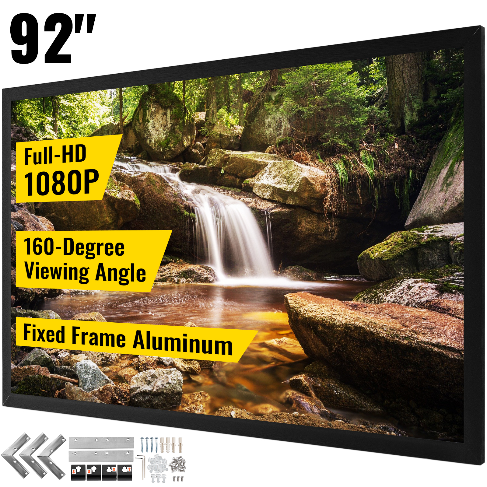 VEVOR 100"-155" Projector Screen 16:9 HD 4K Home Theatre 3D Aluminum & PVC - Picture 24 of 132