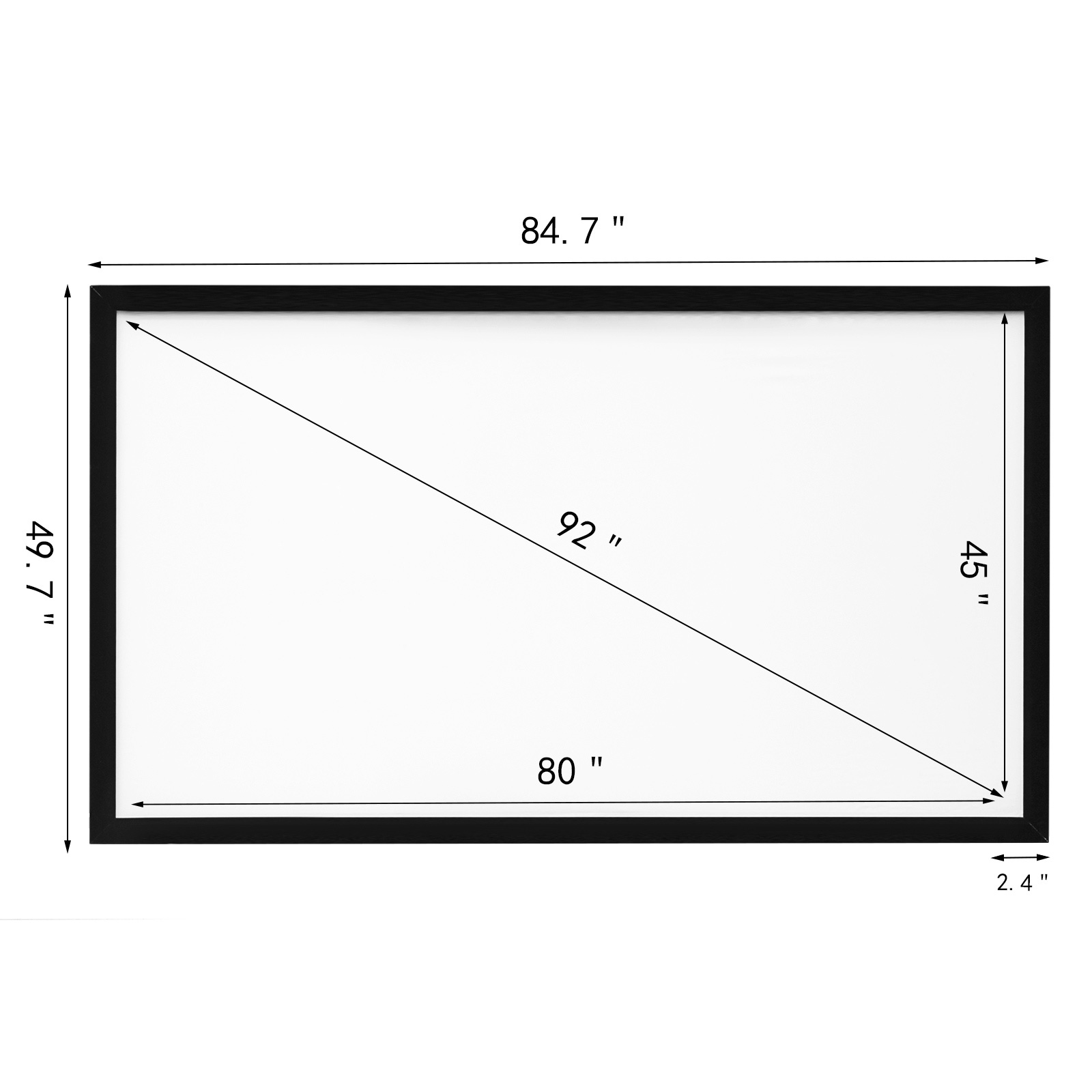 VEVOR 100"-155" Projector Screen 16:9 HD 4K Home Theatre 3D Aluminum & PVC - Picture 20 of 132