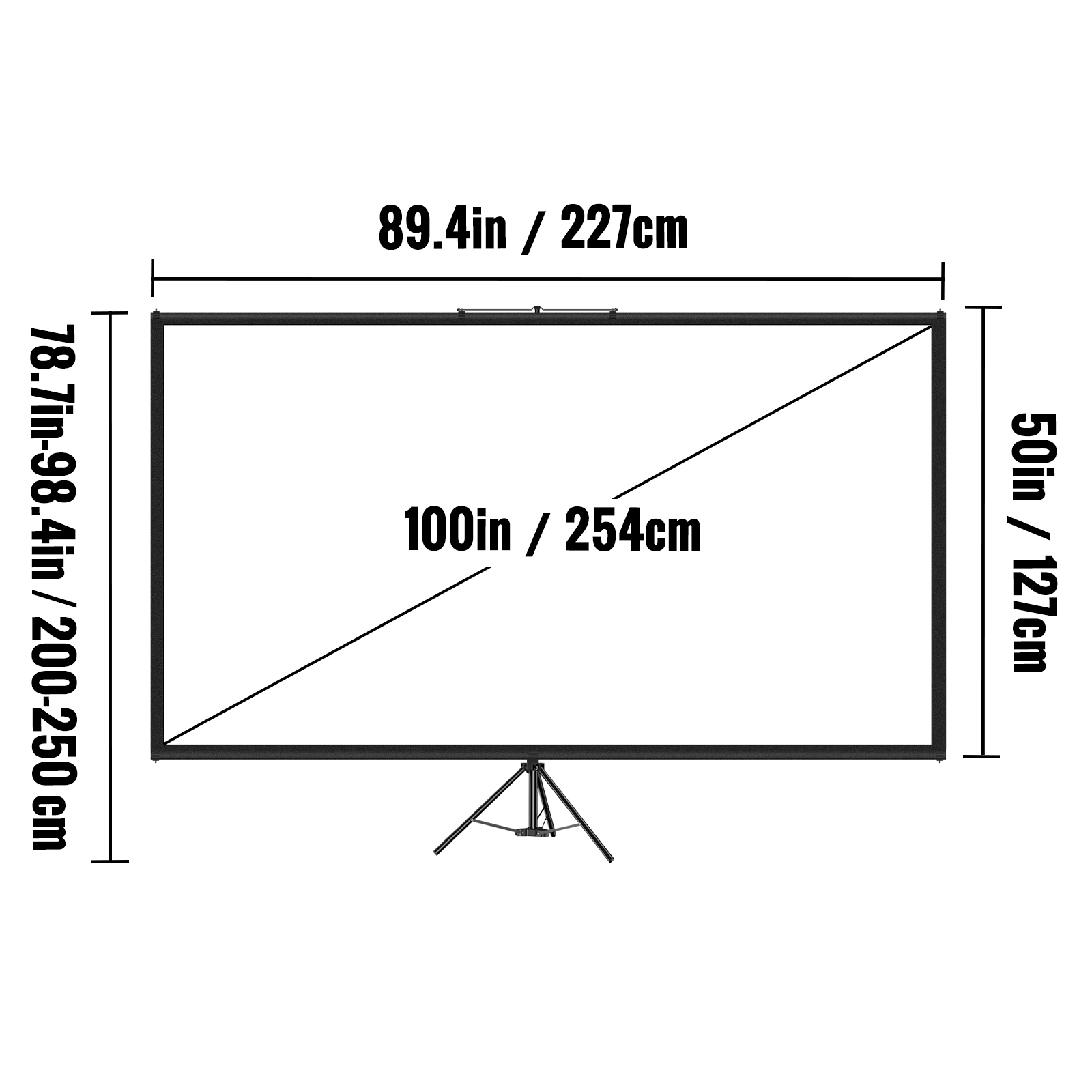 Tripod Projector Screen with Stand 60"/70"/80"/90"/100"/110" 4K HD 16:9 - Picture 57 of 72