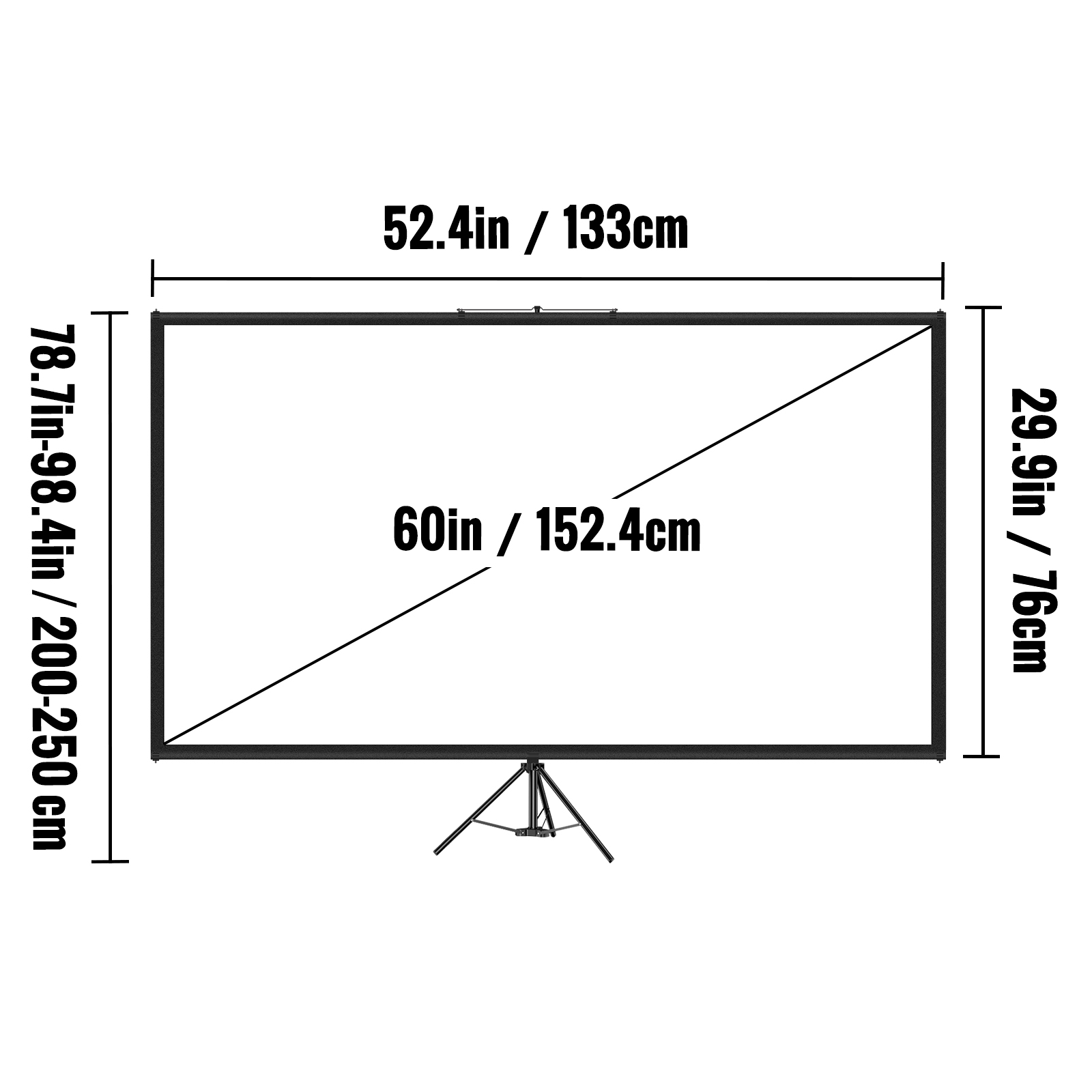 Tripod Projector Screen with Stand 60"/70"/80"/90"/100"/110" 4K HD 16:9 - Picture 10 of 72