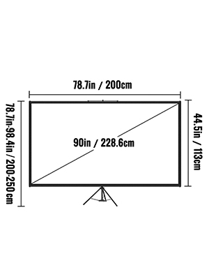 VEVOR Pantalla para Proyector 90 Pantalla de Proyector 16:9 4K HD