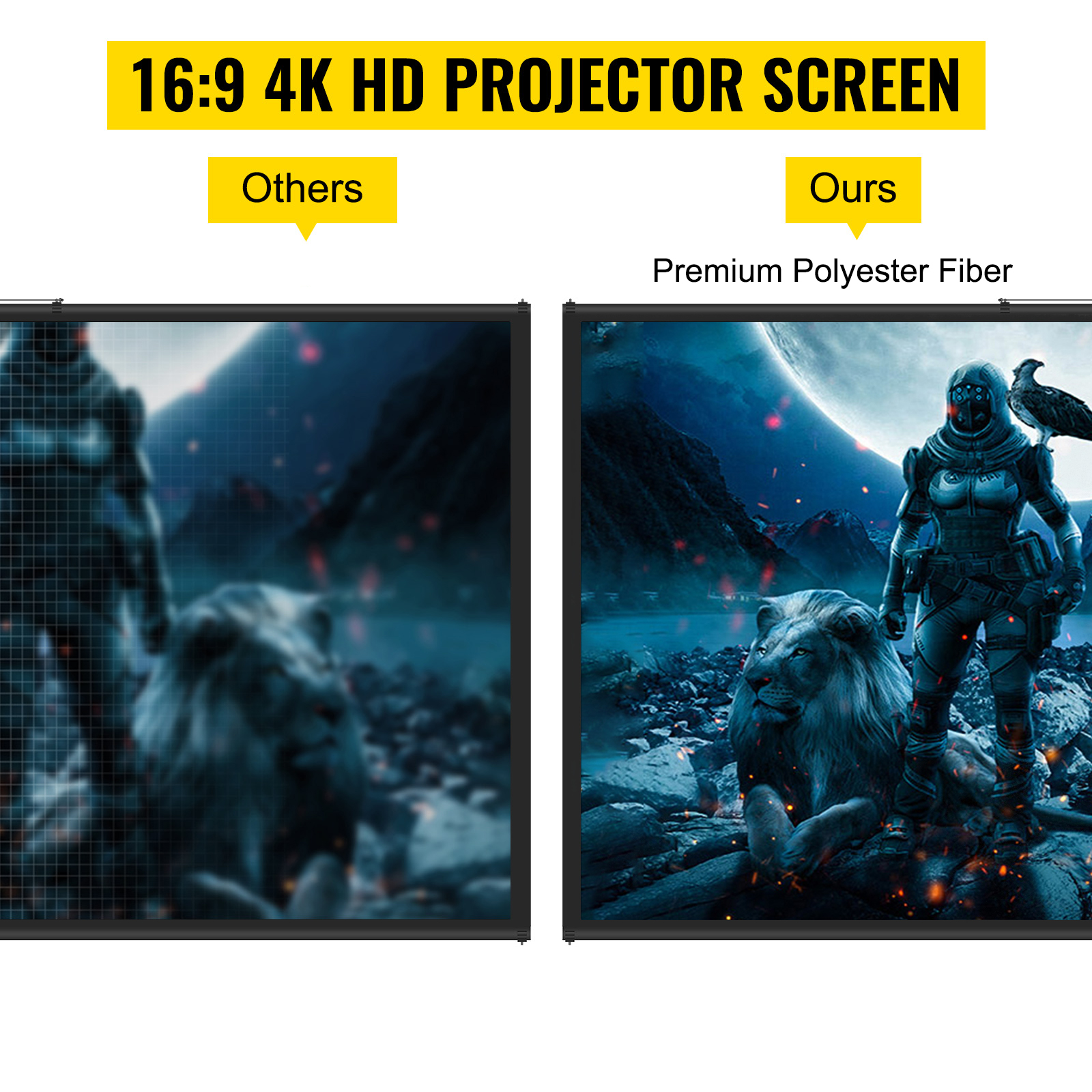 Tripod Projector Screen with Stand 60"/70"/80"/90"/100"/110" 4K HD 16:9 - Picture 40 of 72