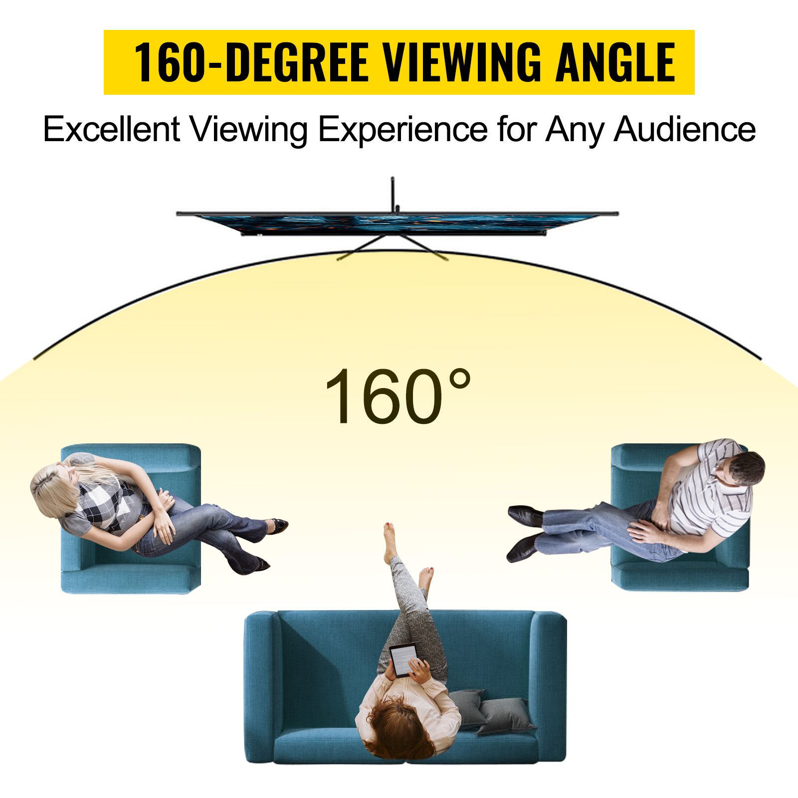 Tripod Projector Screen with Stand 60"/70"/80"/90"/100"/110" 4K HD 16:9 - Picture 41 of 72
