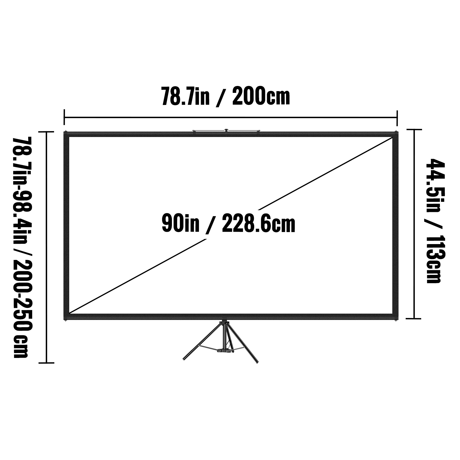 Tripod Projector Screen with Stand 60"/70"/80"/90"/100"/110" 4K HD 16:9 - Picture 46 of 72