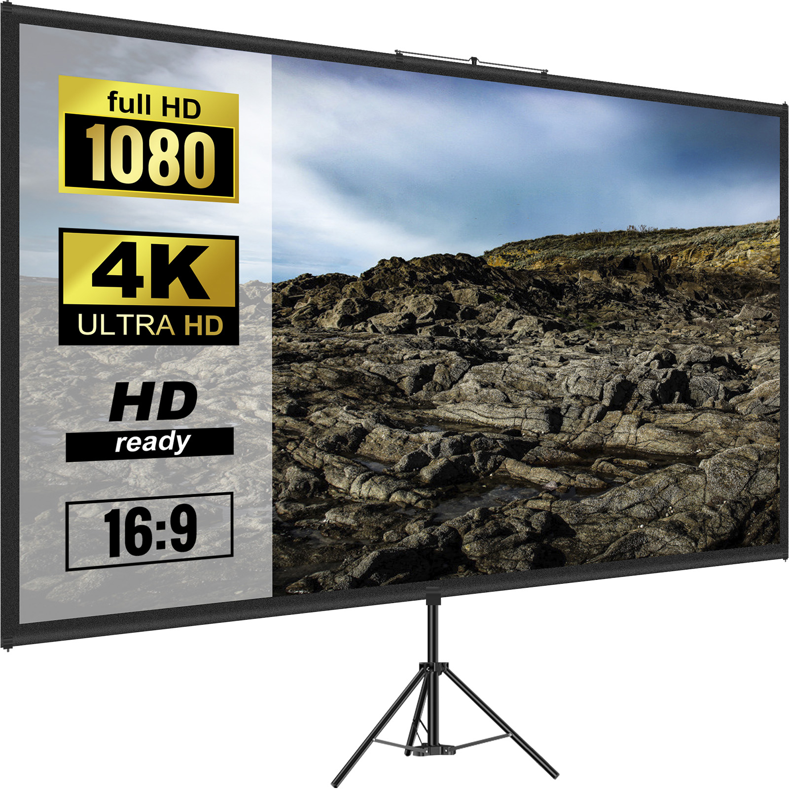 Tripod Projector Screen with Stand 60"/70"/80"/90"/100"/110" 4K HD 16:9 - Picture 39 of 72