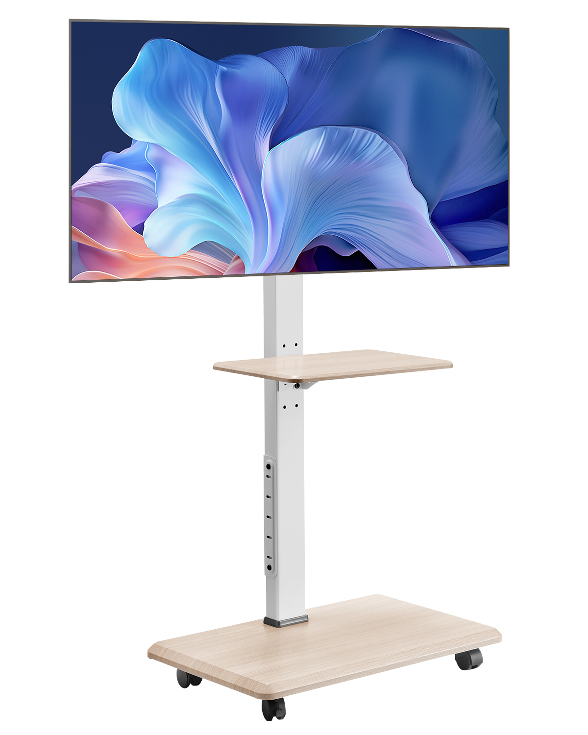 Rolling TV Stand Mobile TV Cart Holds Up to 44-205 lbs for 17-100 Inch Screens - Picture 8 of 115