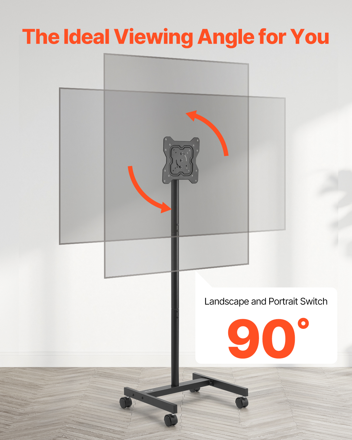 Rolling TV Stand Mobile TV Cart Holds Up to 44-205 lbs for 17-100 Inch Screens - Picture 96 of 115