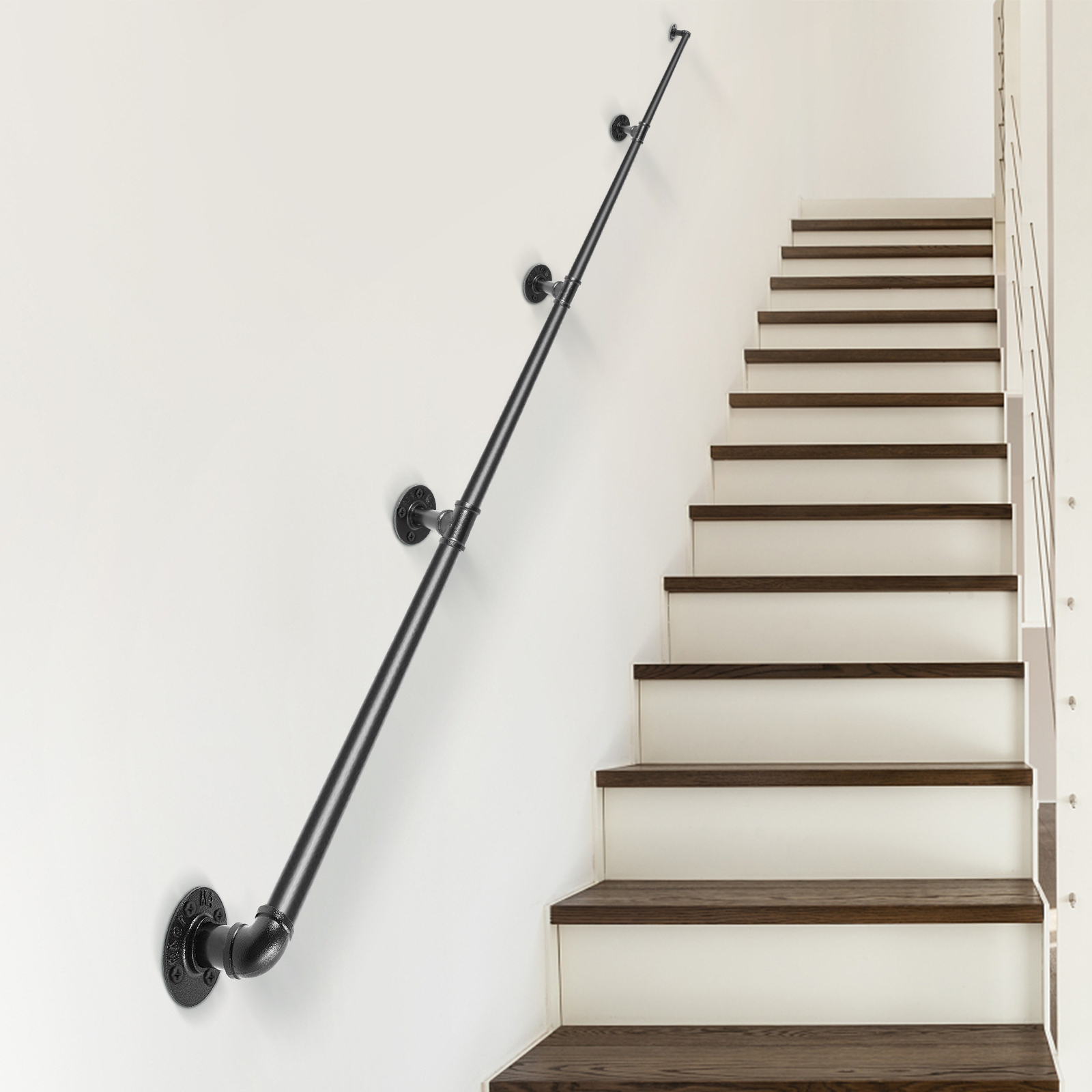 Pipe Stair Handrail Staircase Handrail 2-13 FT Carbon Steel for Wall Mount - Picture 107 of 126
