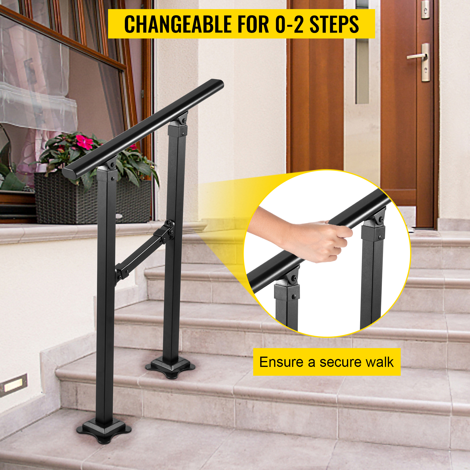 Pasamanos de escalera barandillas para escaleras interiores y exteriores,  balaustres cuadrados de metal de cubierta barra de soporte de seguridad  para