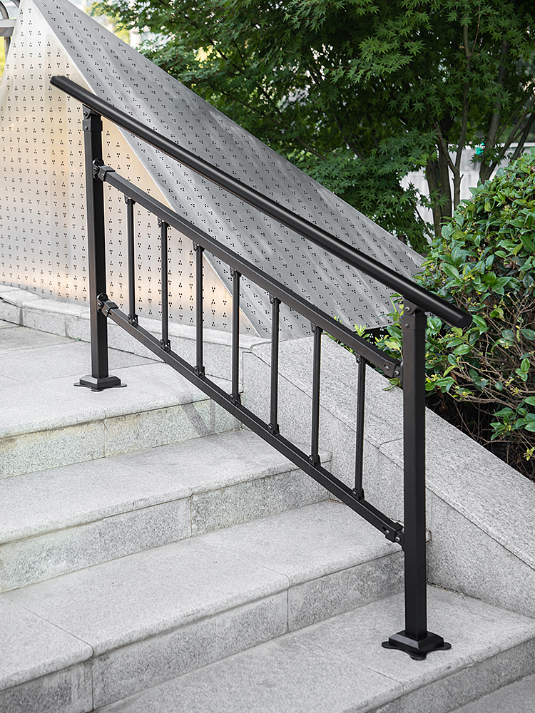 VEVOR 5 ft. Outdoor Stair Railing Fits 4-5 Steps Adjustable Angle Aluminum  Stair Handrails for Outdoor Steps, Black SNLZSLZYGL5FT1GTPV0 - The Home  Depot