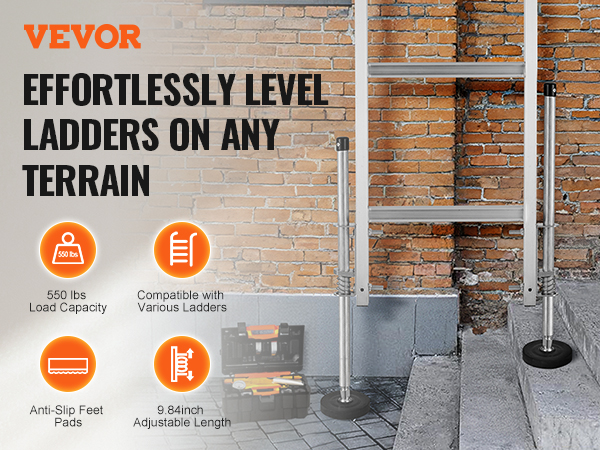 VEVOR 20 inch Ladder Levler Steel 550lbs Load Leveling Tool Uneven ...