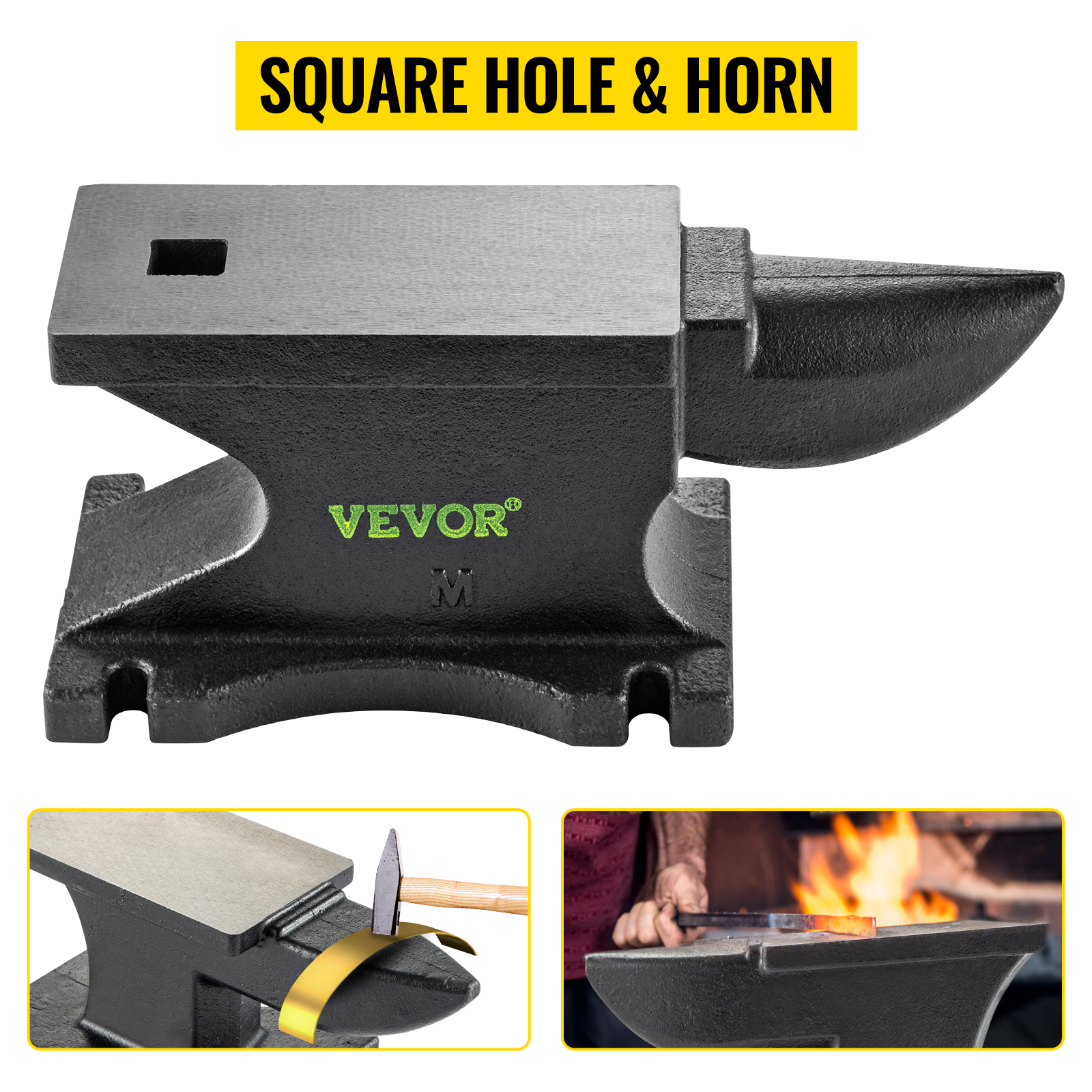 VEVOR 22 lb Anvil Blacksmith Cast Iron 10 kg Round Horn Heat Treated Metal Forging