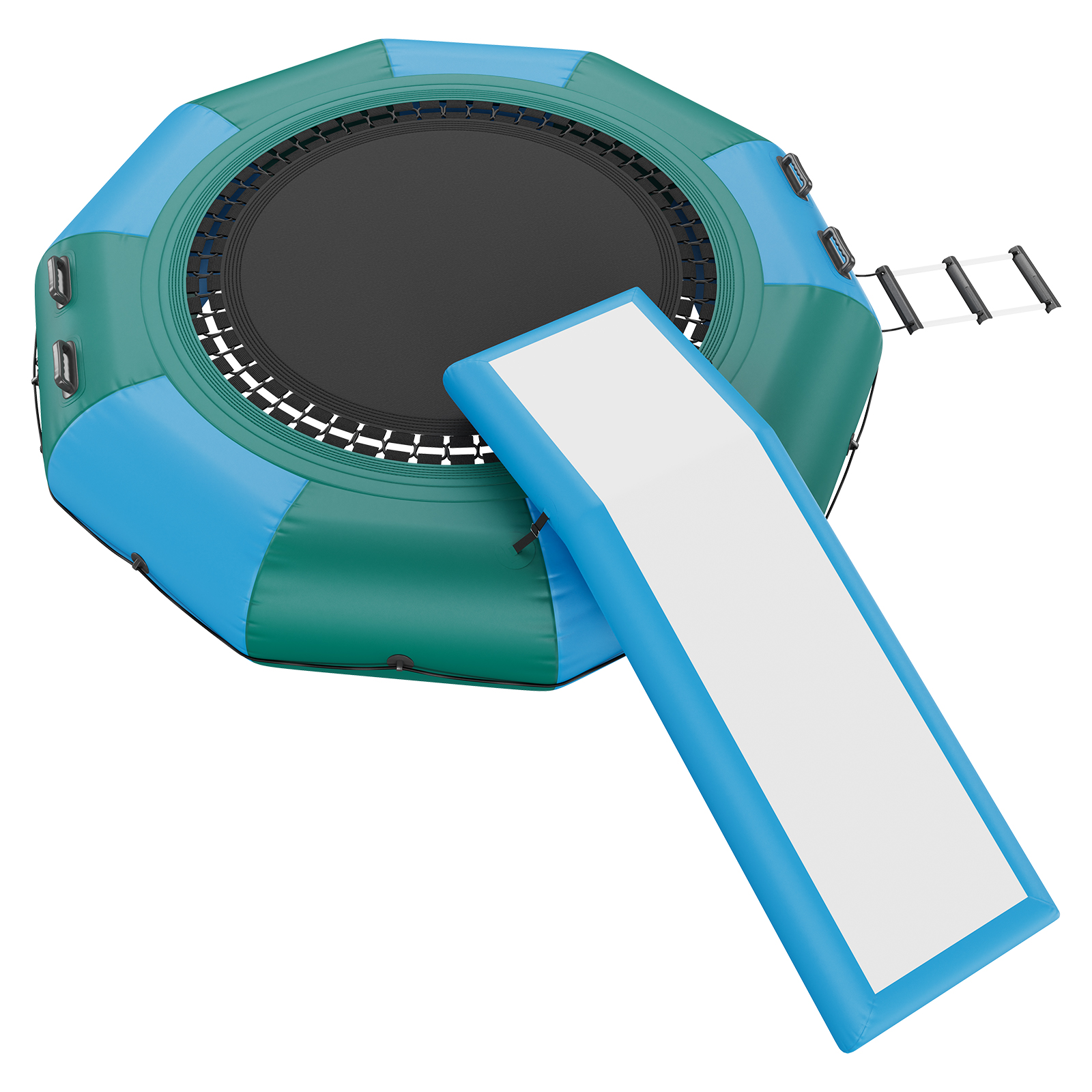 VEVOR 6.5/10/12/13/15/17ft Inflatable Water Trampoline Swim Platform Bounce - Picture 143 of 158