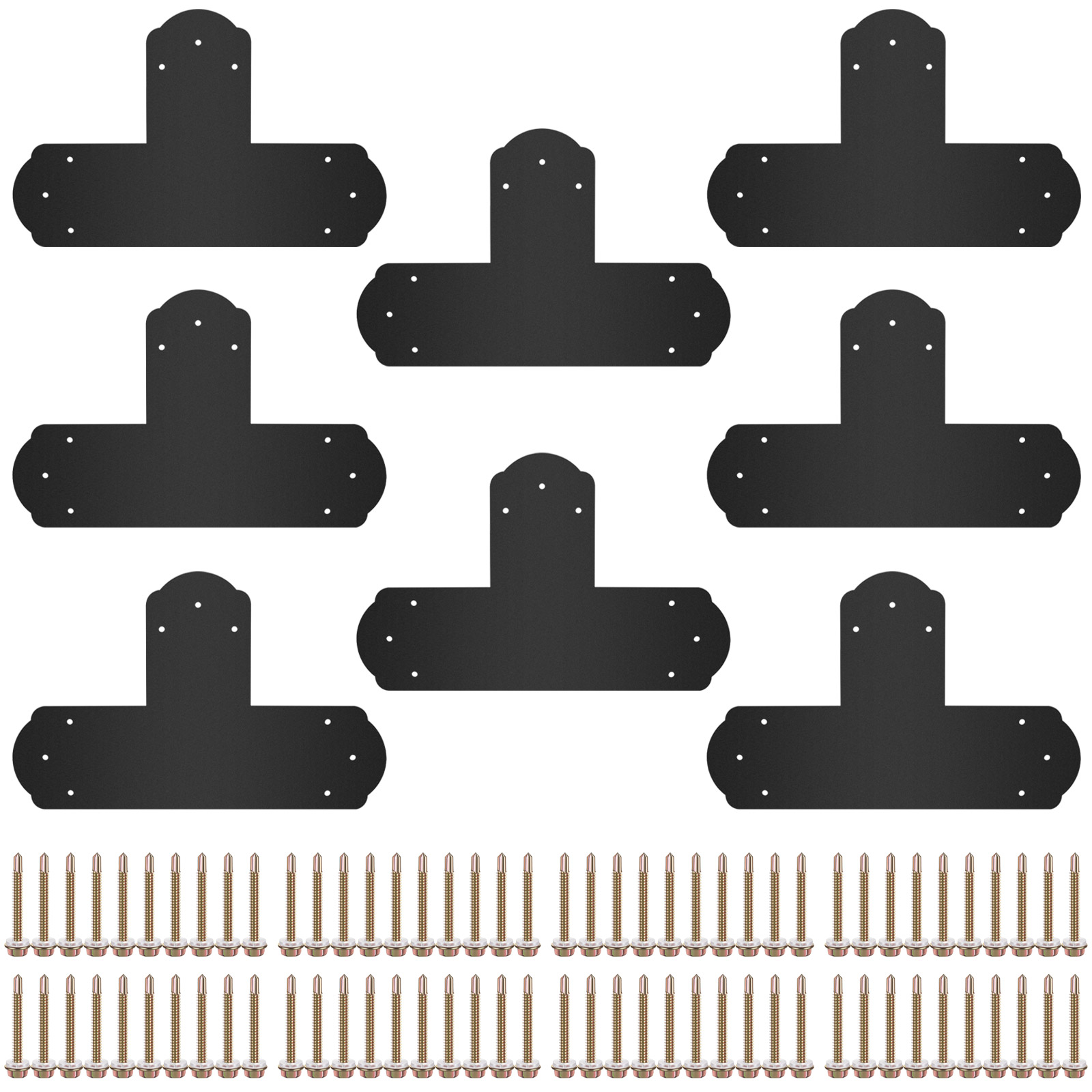 Plaque de Réparation en T noir, 8 pcs, 15,24 cm ou Grand
