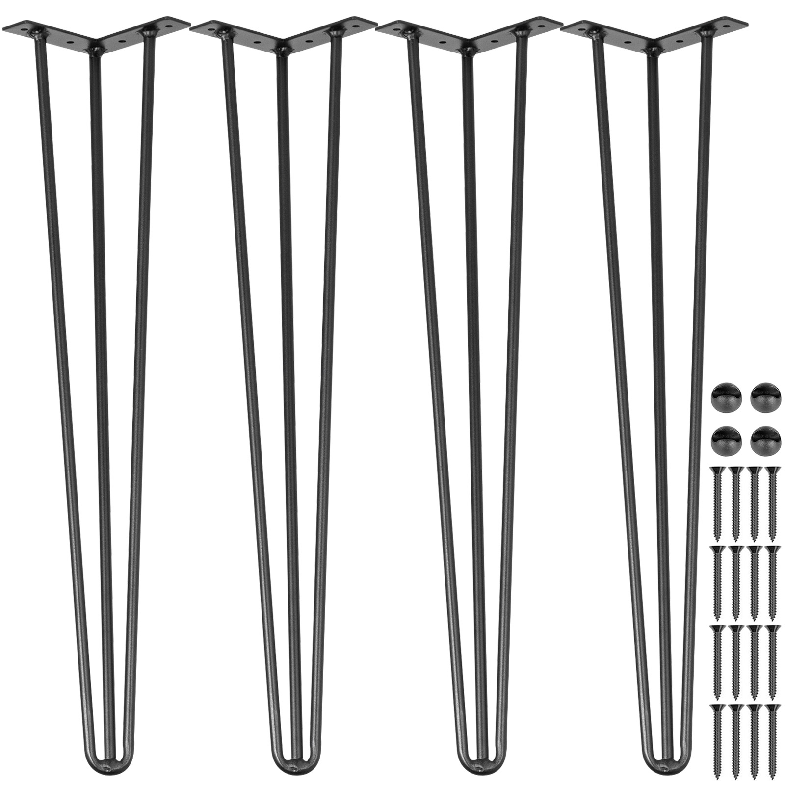 Set of 4 Coffee Table Metal Hairpin Legs Solid Iron Bar Black 8"-30" 2/3 Rods cC 