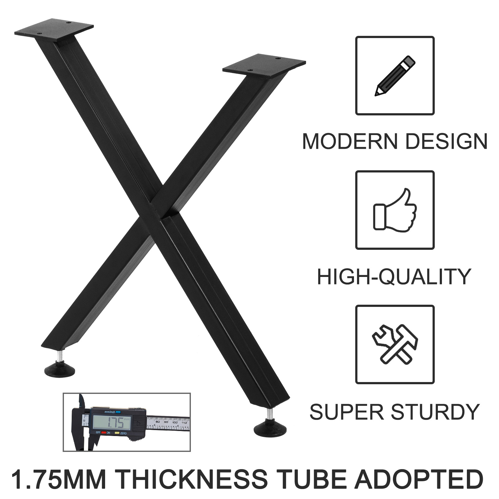VEVOR VEVOR Metal Table Legs 48.4cm 2 PCS Furniture Legs for Bench
