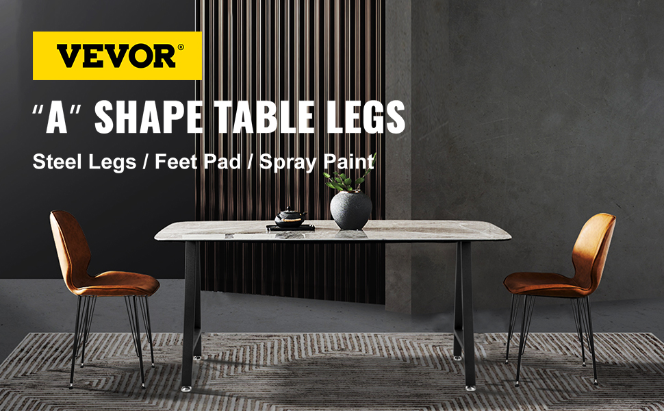 VEVOR Höhenverstellbare Füße Tragfähigkeit 800 kg für Möbel, Tischgestell  Möbelwerkstatt 72x50 cm Beine für Tischplatte, Zwei Tischbeine aus Metall  8-Form Schwarz
