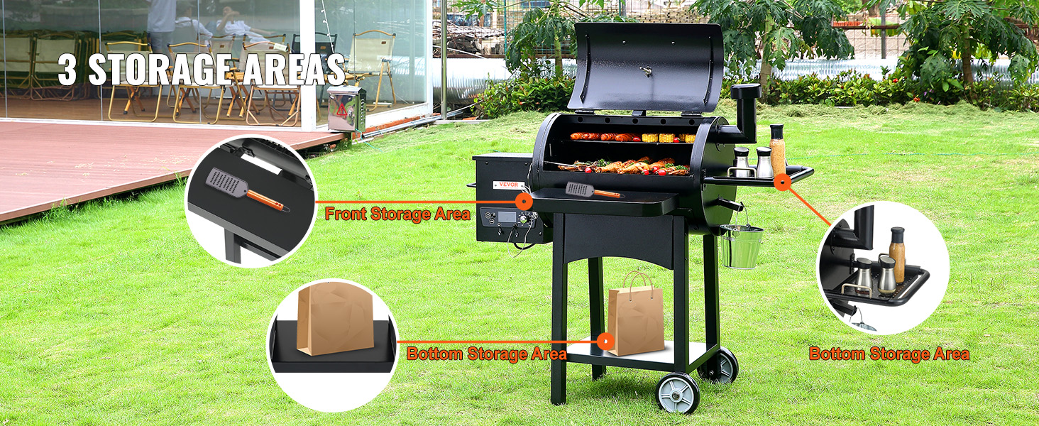 VEVOR 47" Heavy Duty Charcoal Grill BBQ Portable Grill With Cart ...