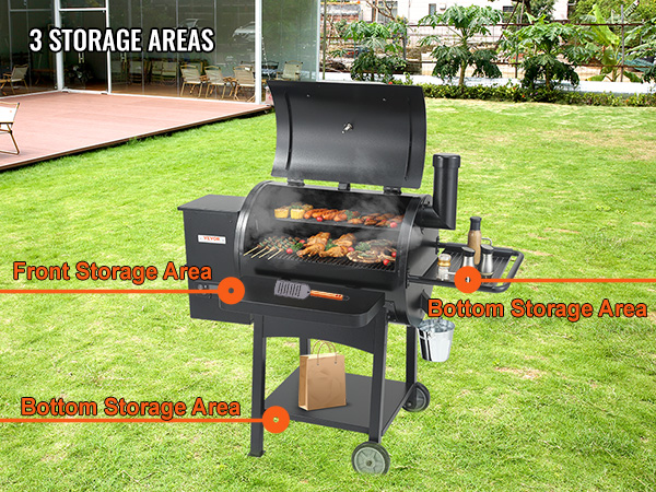 VEVOR 53 Heavy Duty Charcoal Grill BBQ Portable Grill with Cart Outdoor Cooking