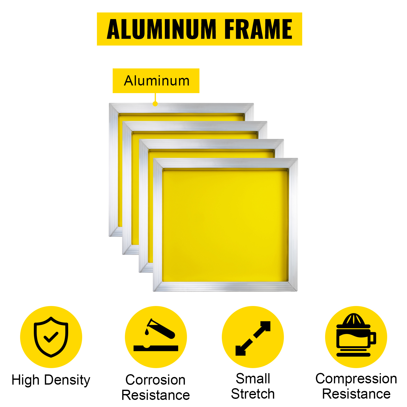 Screen Printing Frame Size 15'' X 20'' Pre-Stretched Silk Screen Frame  (White Mesh) Mesh 55T(PACK OF 4 PCS) » Screen Printing Machines