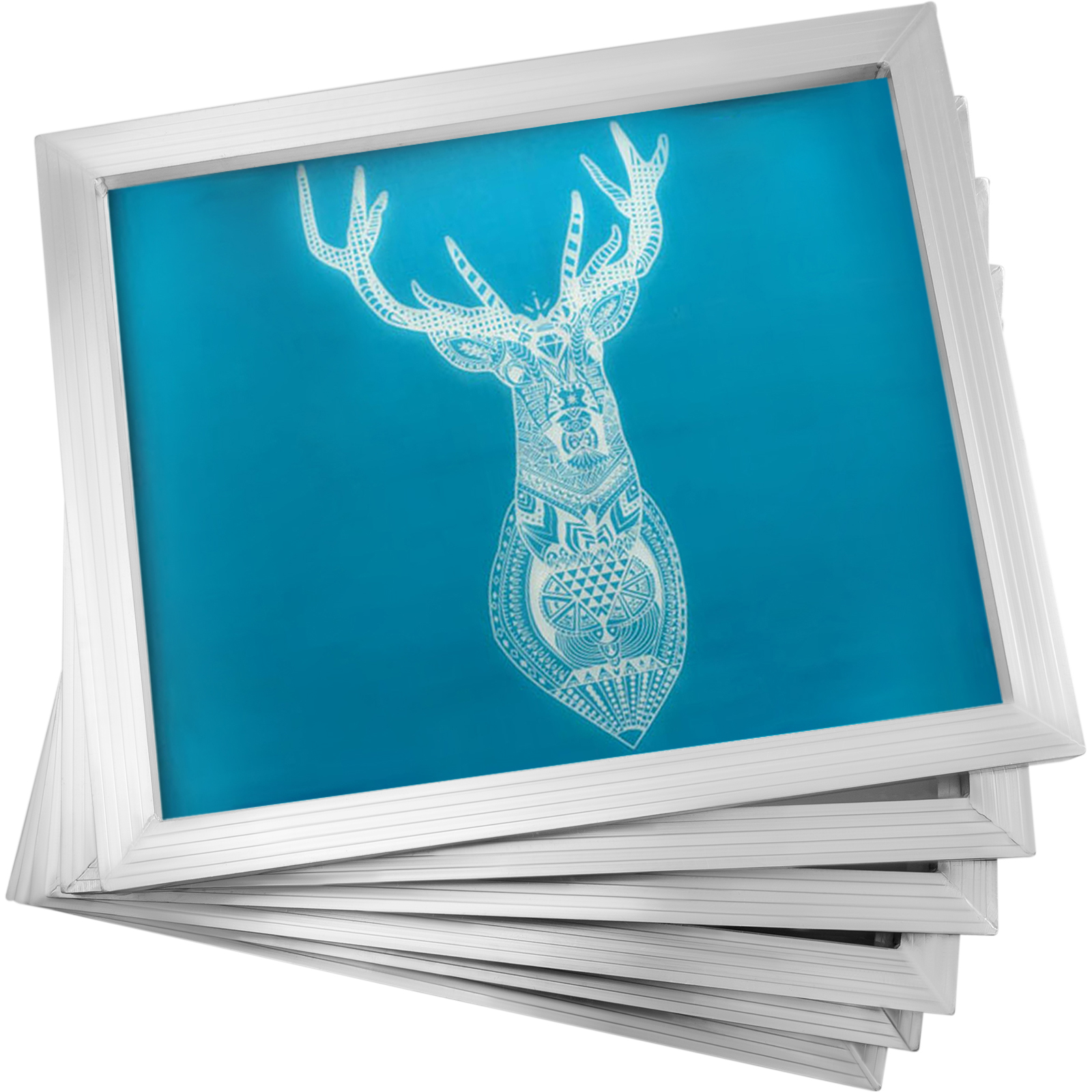 INTSUPERMAI 6pc 20inch *24inch Aluminum Silk Screen Frame with 110 Mesh White Pre-Stretched Silk Screen Printing Frame