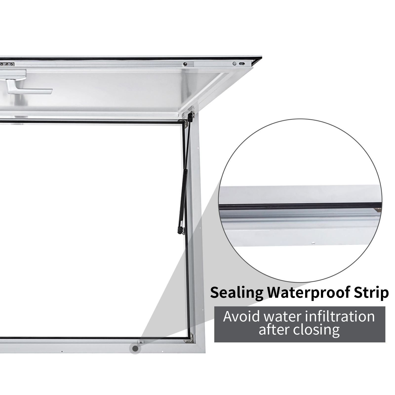 VEVOR Concession Window 36 x 24 Inch, Concession Stand Serving Window Door with Double-Point Fork Lock, Concession Awning Door Up to 85 degrees for Food Trucks, Glass Not Included