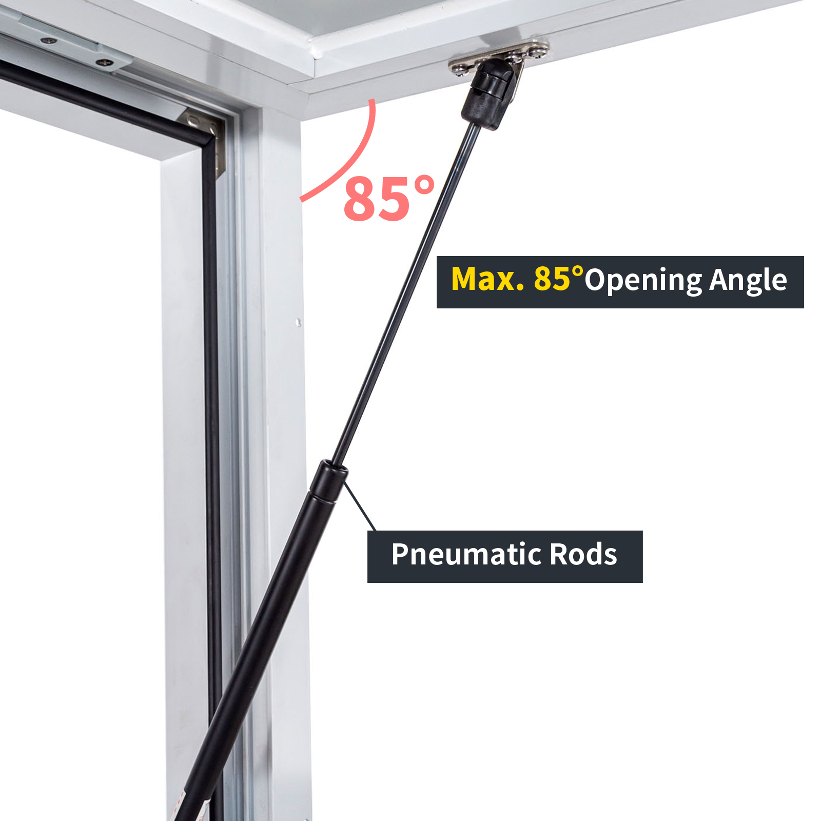 VEVOR Concession Window 36 x 36 Inch, Concession Stand Serving Window Door with Double-Point Fork Lock, Concession Awning Door Up to 85 degrees for Food Trucks, Glass Not Included