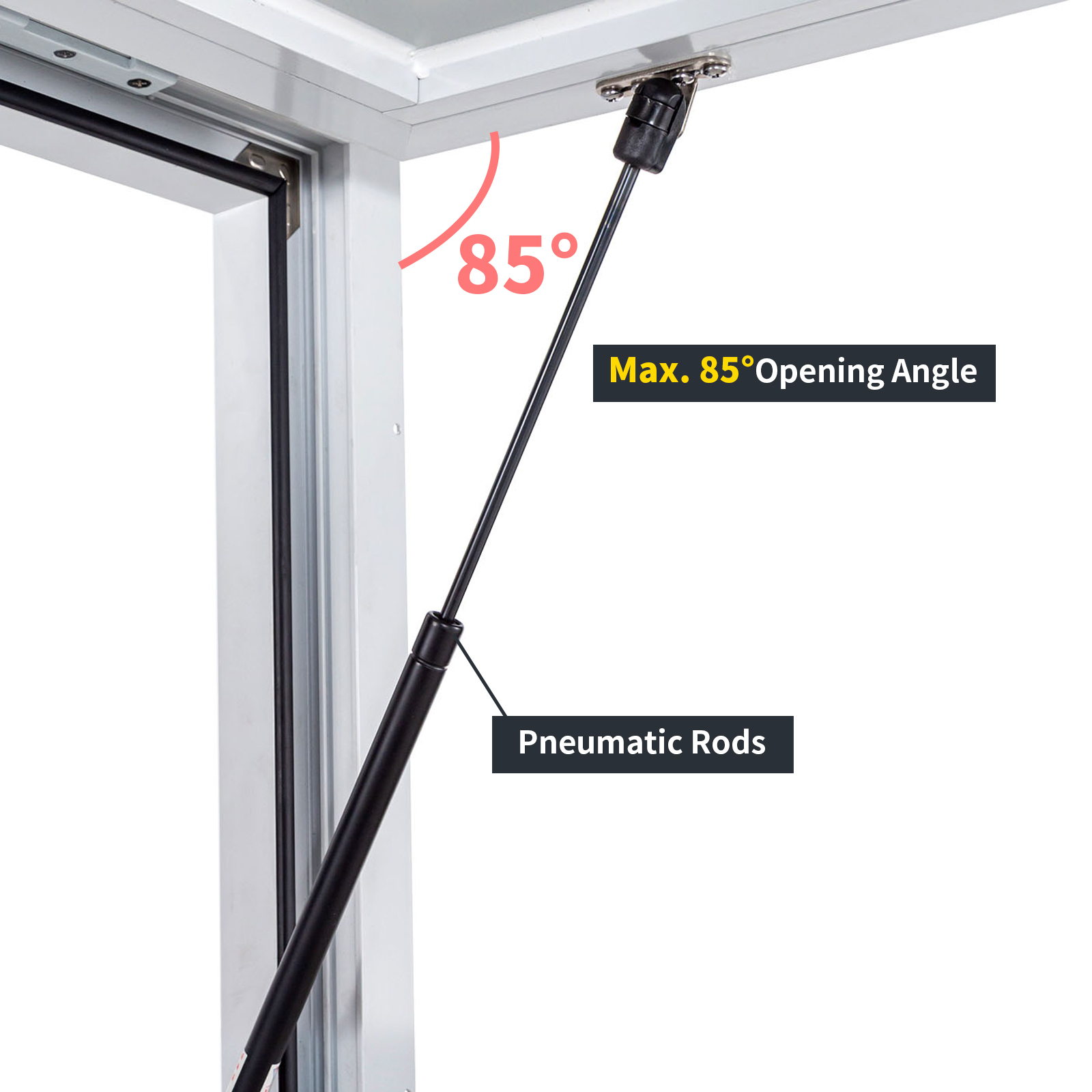 VEVOR Concession Window 48 x 36 Inch, Concession Stand Serving Window Door with Double-Point Fork Lock, Concession Awning Door Up to 85 degrees for Food Trucks, Glass Not Included