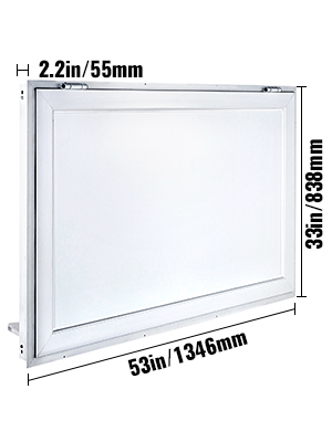 VEVOR Concession Window 53 x 33 Inch, Concession Stand Serving Window ...