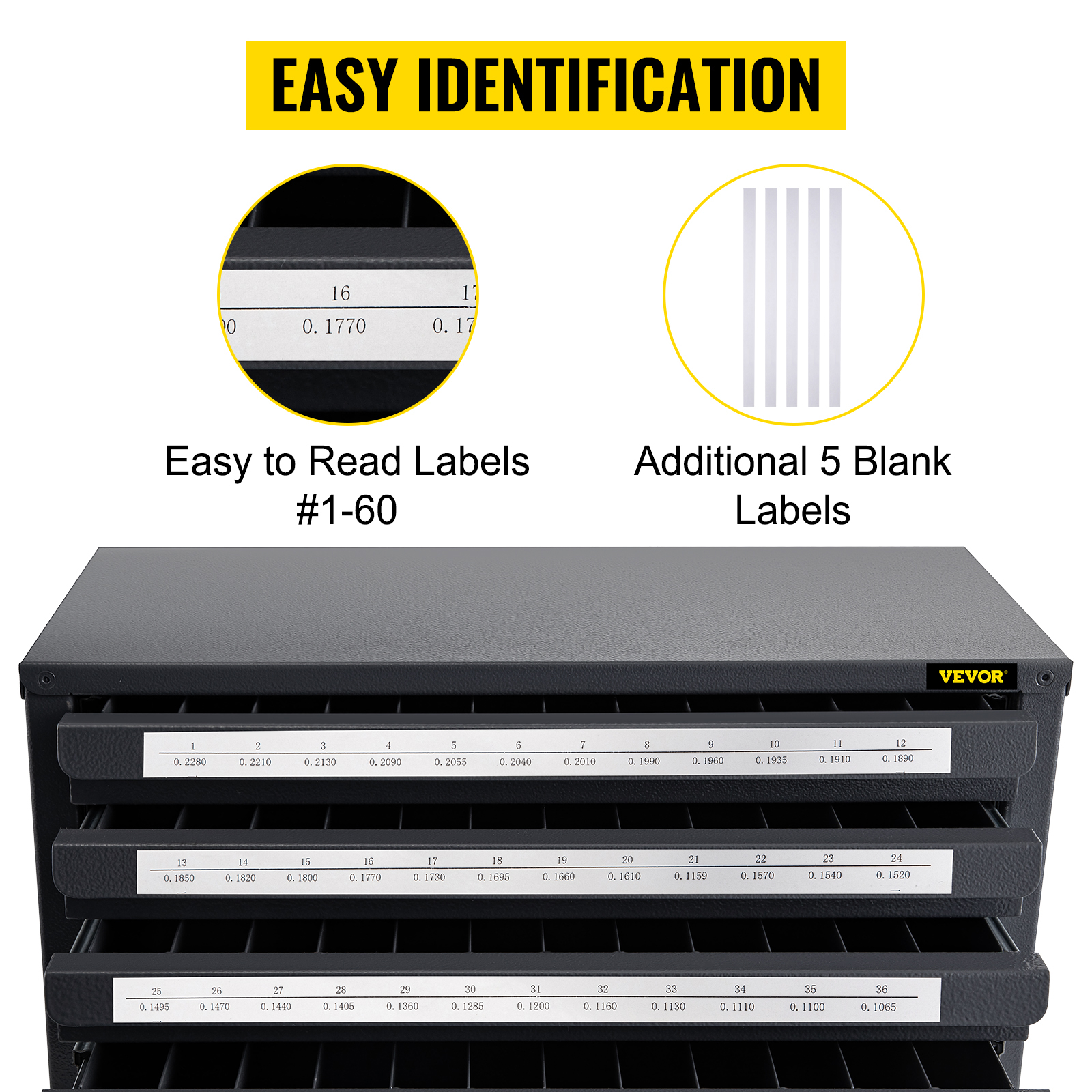 VEVOR Drill Bit Dispenser Cabinet, Five-Drawer Drill Bit Dispenser