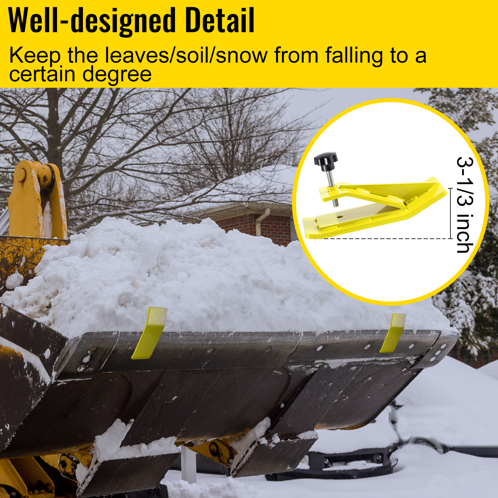 VEVOR Tractor Bucket Protector, 2pcs Ski Edge Protector, 12" Long Turf