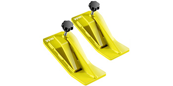 VEVOR Tractor Bucket Protector, 2pcs Ski Edge Protector, 12" Long Turf Tamer Skid Protector, 4" Width, Heavy Duty Steel Bucket Attachment for Snow Leaves Removal, Spreading Gravel, Yellow