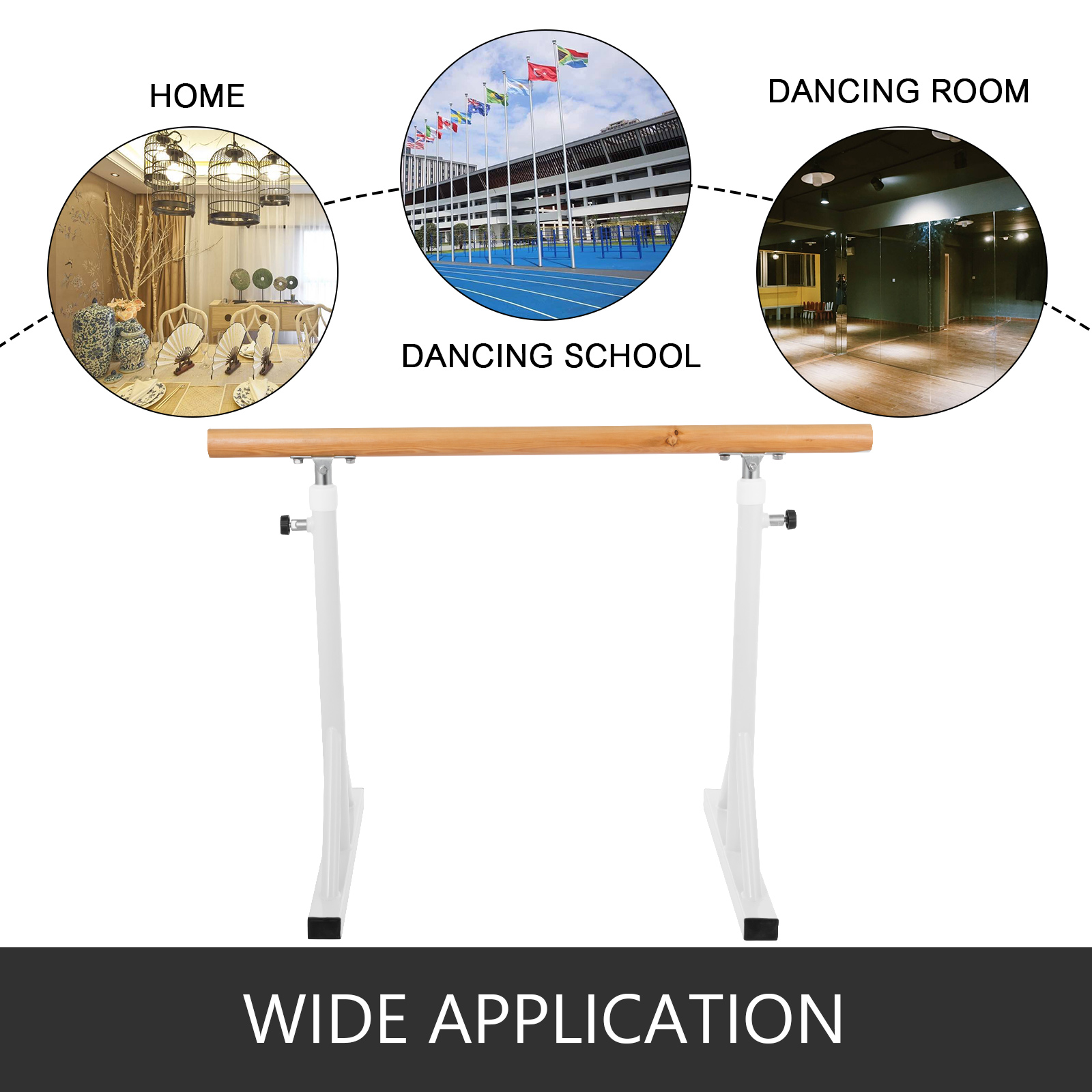 Ballet Barre Portable for Home Single Ballet Bar Freestanding Barre  Equipment for Home Perfect for Exercise Balance Building Core  Flexibility(Size:1M)