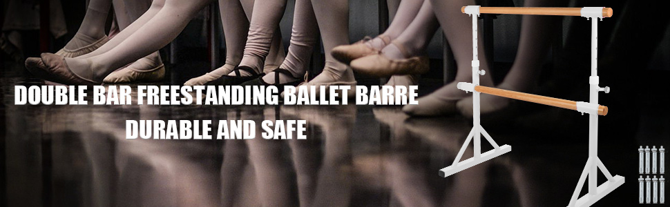 Portable Ballet Barre 4FT Double Ballet Bar Premium Freestanding