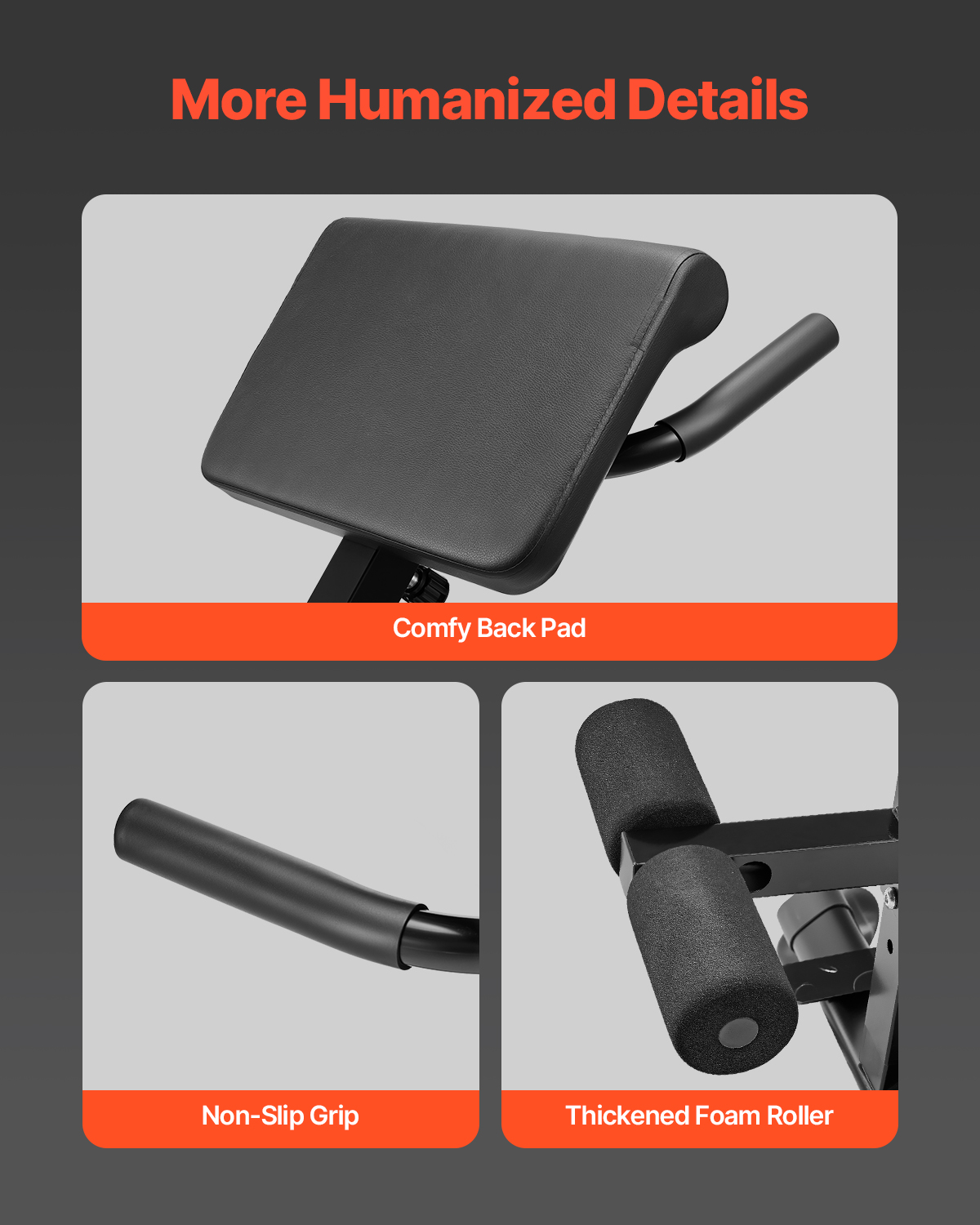Roman Chair Back Extension Hyperextension Bench Multi-Function Adjustable Gym