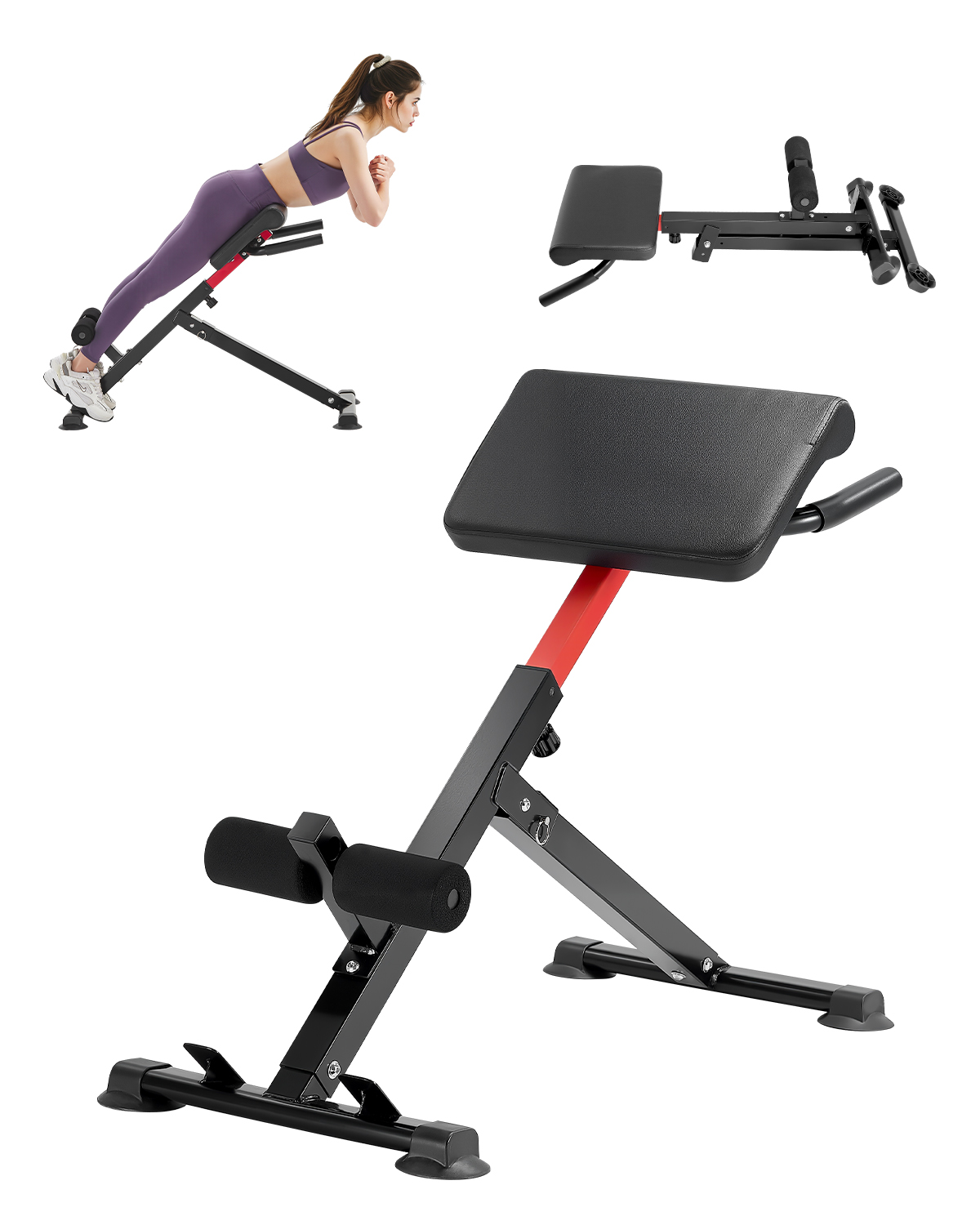 Roman Chair Back Extension Hyperextension Bench Multi-Function Adjustable Gym