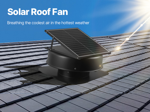 VEVOR Solar Attic Fan, 42 W, 2800 CFM Large Air Flow Solar Roof