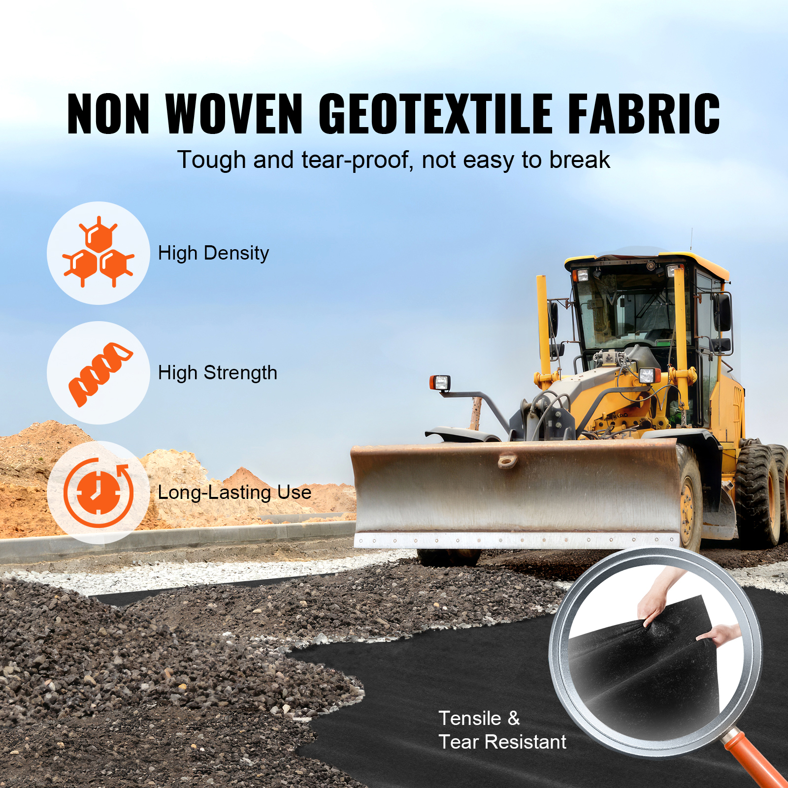 Non-Woven Geotextile Weed Barrier Fabric Cover 6x50/4x100/6x100/10x100FT 8OZ - Picture 40 of 50