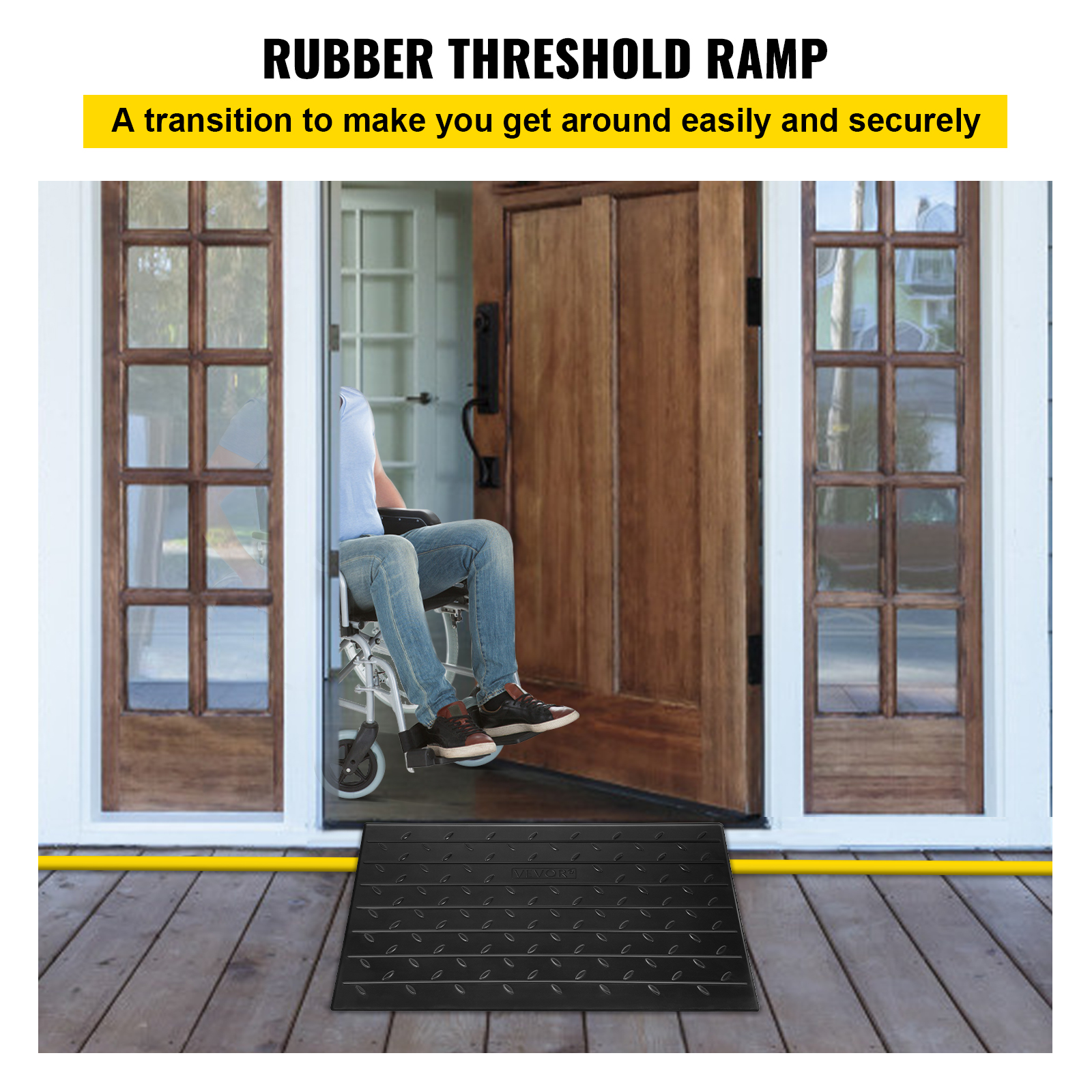 VEVOR Rubber Threshold Curb Ramp 1.5in-4 in Rise Wheelchair Scooters Access Ramp - Picture 64 of 109