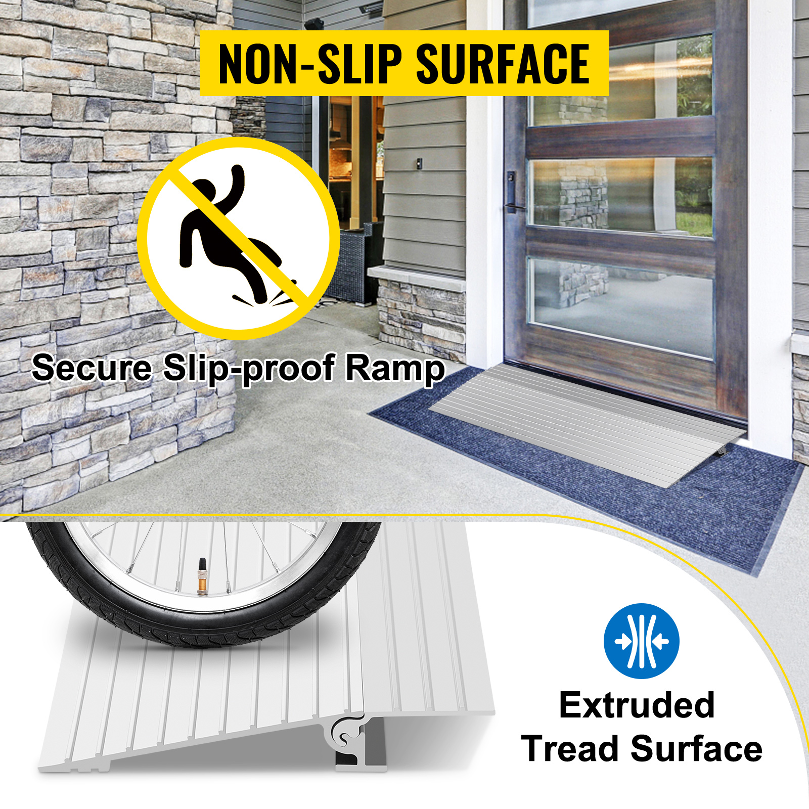 VEVOR Transitions Modular Entry Ramp, 1" Rise Door Threshold Ramp