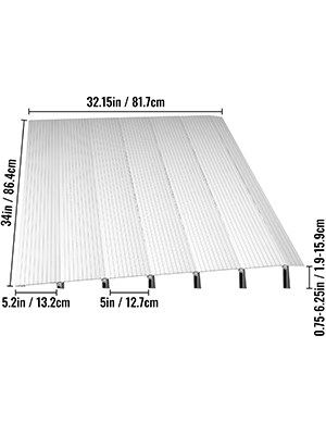VEVOR Transitions Modular Entry Ramp, 6" Rise Door Threshold Ramp, Aluminum Threshold Ramp for Doorways Rated 800lbs Load Capacity, Adjustable Threshold Ramp for Wheelchair, Scooter, and Power Chair